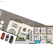 El estilo gráfico del proyecto busca un equilibrio entre el realismo y la síntesis gráfica, utilizando una paleta cálida y materiales naturales para reforzar la integración del diseño arquitectónico con el entorno.. Architectural Illustration, Architecture, and Digital Architecture project by flcamachocu - 04.13.2025