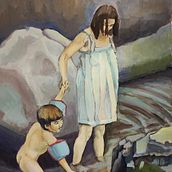 With a little Help - vacation memories. Acr, lic Painting, Figure Drawing, Fine Arts, Oil Painting, and Realistic Drawing project by b_walendy - 04.13.2025