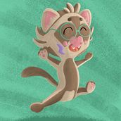 Happy Ferret Ein Projekt aus dem Bereich Traditionelle Illustration, Digitale Illustration, Digitale Malerei und Kinderillustration von Krystian - 15.04.2025