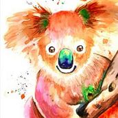Happy Koala. Painting, and Digital Illustration project by Magaia Art - 04.16.2025