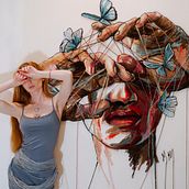 “Threads of Emotion”-Large-Scale Wall Embroideries. Un projet de Broderie, Art textile, Décoration , et Dessin de portrait de Kathrin Marchenko - 16.04.2025