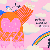 Children's book moment: when he met his dream. Un progetto di Illustrazione infantile, Disegno, Albo illustrato, Illustrazione digitale e Character design di Angie Fernandez - 16.04.2025