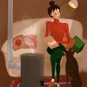 Winter Night. Digital Illustration project by Parastoo Pakzad - 04.17.2025