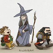Hobbit, Wizard and Dwarf. Character Design, Drawing, Figure Drawing, and Traditional illustration project by Ana White - 04.17.2025