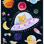 Créer une jolie illustration . Un projet de Illustration traditionnelle, Dessin , et Collage de Silvia Rey - 18.04.2025