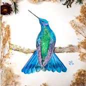 Colibrí Rutilante . Traditional illustration, Fine Arts, Watercolor Painting, and Naturalistic Illustration project by Mariela Padilla Arismendi - 04.18.2025