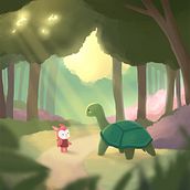 Der Fuchs und die Schildkröte Ein Projekt aus dem Bereich Digitale Illustration, Design von Figuren, Stor, telling und Kinderillustration von lumicloud - 19.04.2025