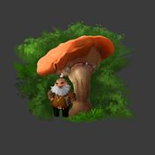 Dwarf and mushroom. Ilustração digital projeto de aoskachkov - 19.04.2025
