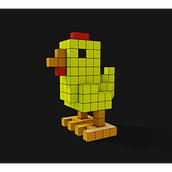 Voxel Chicken. 3D, and Video Games project by dbr3d - 04.20.2025