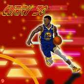 Curry #30 – Ritmo y Dinamismo en la pista. Un proyecto de Diseño de personajes, Dibujo digital, Ilustración digital y Pintura digital de Adrian Yugo Palomo - 20.04.2025
