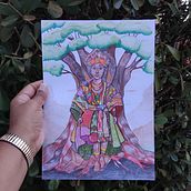 Iroko. Traditional illustration, Fashion Design, Pencil Drawing, and Colored Pencil Drawing project by Estela Maris Souza - 04.21.2025