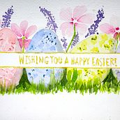 Easy Easter Watercolor Card. Watercolor Painting, Traditional illustration, Painting, and Creativit project by Elaine Lombardo - 04.21.2025
