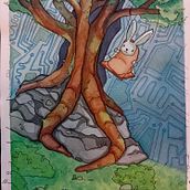 Cyber Tree. Children's Illustration, Traditional illustration, Painting, and Watercolor Painting project by keimir - 04.21.2025