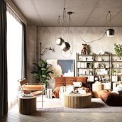 Renders Interior design modern. Un progetto di 3D, Progettazione 3D, Lettering 3D, Architettura d'interni e Interior design di Javiera Polo C. - 22.04.2025