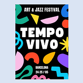 Identidade Visual do Festival de Arte e Jazz | Criado com Canva. Br, ing e Identidade, Tipografia, Design digital, e Design gráfico projeto de Aitana Barredo - 22.04.2025