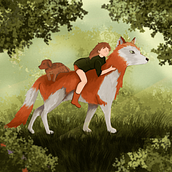 "I wish I could go back to the time when animals talked to me". Digital Illustration, Traditional illustration, and Drawing project by May - 04.22.2025