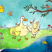 Happy ducklings. Drawing, Digital Illustration, and Character Design project by Ioana Micleușanu - 04.22.2025