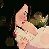 In the dark, she glows. Digital Illustration, and Children's Illustration project by ammasvarshu - 04.22.2025
