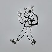 School Cat. Traditional illustration project by Félix Pimenta - 04.22.2025