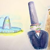 Kapelusze Pana Givy – proces krok po kroku. Projekt z dziedziny Tradycyjna ilustracja, Sketching, Ilustracje dla dzieci, Sketchbook i  Rysunek atramentem użytkownika Alicia Copstein Mercado - 22.04.2025