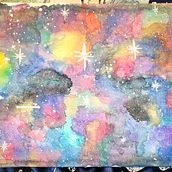 1er Galaxia . Fine Arts, Painting, Traditional illustration, and Watercolor Painting project by ale_davilam - 04.23.2025