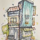 Voorbeeld uit video’s . Architectural Illustration, Drawing, Ink Illustration, Sketchbook, and Sketching project by veerlevaneijk - 04.24.2025