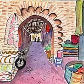 Morocco Travel Journal 1st page. Traditional illustration, Architectural Illustration, Watercolor Painting, and Sketchbook project by Karen Konnerth - 04.25.2025