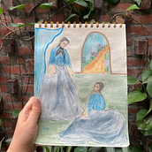 Empress Elisabeth of Austria - Final Project. Sketching, Creativit, Drawing, Traditional illustration, Watercolor Painting, Gouache Painting, and Sketchbook project by tuyetthihn - 04.25.2025