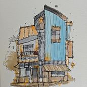 Mon projet pour le cours "Esquisses d'architecture expressives aux feutres de couleur". Un progetto di Illustrazione architettonica, Disegno, Illustrazione con inchiostro, Sketchbook e Bozzetti di mariebouvard - 27.04.2025