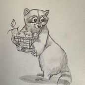Cute raccoon . Character Design, Children's Illustration, Drawing, and Pencil Drawing project by Olha Bazarnova - 04.29.2025