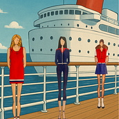 navy aesthetic. Sketching, Digital Drawing, Fashion Design, Traditional illustration, and Fashion Illustration	 project by Viviany Pancera - 04.30.2025