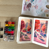 Inspired by Spring, Guided by Gouache. Projekt z dziedziny Malowanie gwaszami, Trad, c, jna ilustracja i  Malarstwo użytkownika Darlee Urbiztondo - 04.05.2025