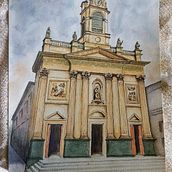 Basílica de San José de Flores - Buenos Aires. Projekt z dziedziny  R, sunek, Malowanie akwarelą,  R, sunek architektoniczn, Sketchbook,  R, sunek atramentem i Sketching użytkownika Jason Trujillo - 06.05.2025