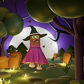Spooky trick or treat. Animation, 3D, Stor, telling, Character Design, and 3D Modeling project by Fiorella Porras Frutos - 05.06.2025