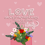 LOVE GROWS STRONGER WHEN HEARTS CHOOSE EACHOTHER DAILY. Caligrafia, Lettering digital e Instagram projeto de Doménica Chamorro - 06.05.2025