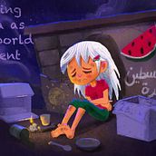 Save Gaza Children. Children's Illustration, Digital Illustration, Digital Painting, and Picturebook project by sajalisal - 05.07.2025