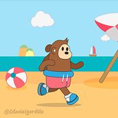 Mono en la Playa.. 2D Animation, Animation, Character Animation, and Character Design project by Cristian Daniel Gordillo Balero - 05.07.2025