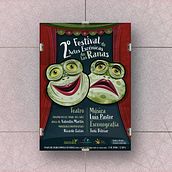 Diseño e Ilustración del cartel para el 2º Festival de las artes Escénicas de las Ranas. Un progetto di Illustrazione digitale, Graphic design, Illustrazione vettoriale e Design di poster  di José Luis Segovia García - 08.05.2025