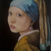 copia de la joven de la perla. Drawing, Traditional illustration, Fine Arts, Painting, and Portrait Drawing project by José Enrique Cedillo - 05.09.2025