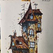 Improving. Happy with my 2nd project, . Architectural Illustration, Sketchbook, and Sketching project by Ridwan Siddique - 05.10.2025
