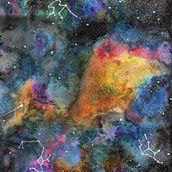 MI GALAXIA . Fine Arts, Painting, Traditional illustration, and Watercolor Painting project by Sandra Sanchez - 05.10.2025