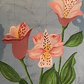 Tableau botanique acrylique - . Artes plásticas, Ilustração tradicional, Pintura, Pintura Acrílica e Ilustração botânica projeto de Nosy Kayo - 12.05.2025