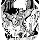 The Faery Queen of Eildon. Artistic Drawing, Drawing & Ink Illustration project by Laura Jeacock - 05.15.2025