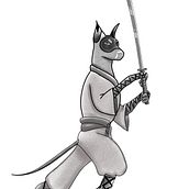 Cachorro ninja assassino. Digital Drawing, Digital Illustration, Drawing, Traditional illustration, and Tattoo Design project by fernando_tattoo_rj - 05.16.2025