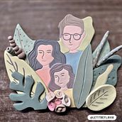 Family illustration ❤️. Arts, Crafts, Fine Arts, Ceramics, and Traditional illustration project by flaviasd - 05.16.2025