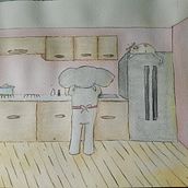Experimento en la cocina . Un projet de Illustration jeunesse, Dessin, Peinture , et Aquarelle de Lila M.J - 18.05.2025