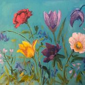 Spring Flowers. Pintura Acrílica, Ilustração botânica, Artes plásticas, e Pintura projeto de annavelikaya2013 - 23.05.2025