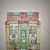 Book StoreFront. Architectural Illustration, Drawing, Painting, and Watercolor Painting project by theeema - 05.25.2025
