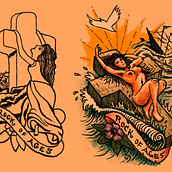 Copying classic tattoo styles. Digital Illustration project by Tuomas Vauhkonen - 05.26.2025