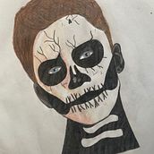Día de muertos.. Fine Arts, Pencil Drawing, Traditional illustration, Drawing, Portrait Drawing, Realistic Drawing, Artistic Drawing, and Colored Pencil Drawing project by Secret OT - 05.27.2025